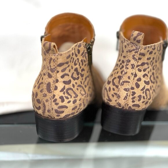 Lucky Brand Women Suede Booties LK-Basel Leopard Print Javan Brown Size 10 M - Picture 8 of 16